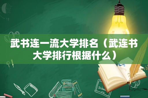 武书连一流大学排名（武连书大学排行根据什么）