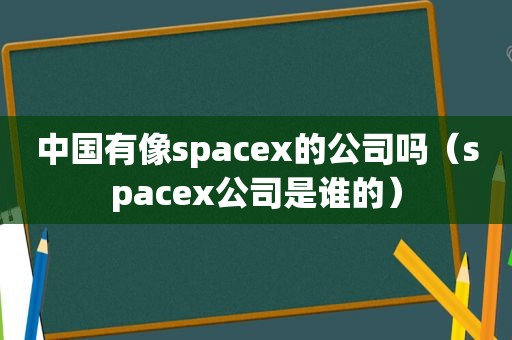 中国有像spacex的公司吗（spacex公司是谁的）