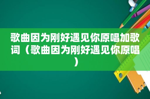 歌曲因为刚好遇见你原唱加歌词（歌曲因为刚好遇见你原唱）