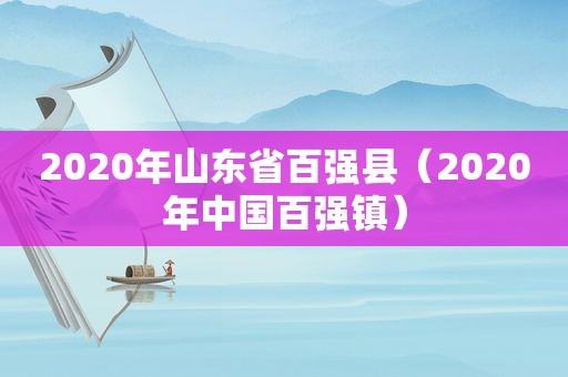 2020年山东省百强县（2020年中国百强镇）