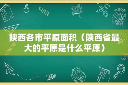 陕西各市平原面积（陕西省最大的平原是什么平原）