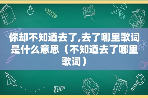 你却不知道去了,去了哪里歌词是什么意思（不知道去了哪里歌词）