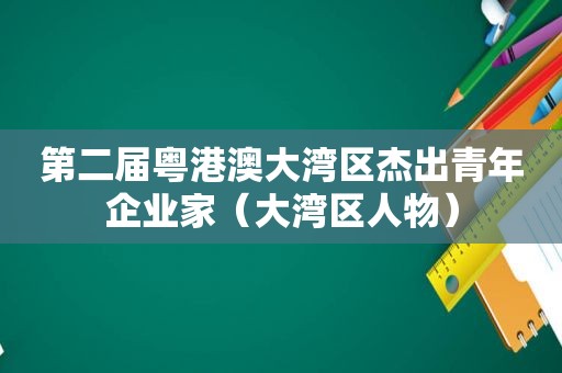 第二届粤港澳大湾区杰出青年企业家（大湾区人物）