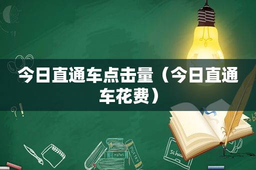 今日直通车点击量（今日直通车花费）