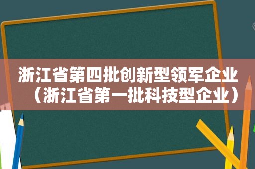 浙江省第四批创新型领军企业（浙江省第一批科技型企业）