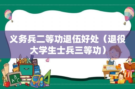 义务兵二等功退伍好处（退役大学生士兵三等功）