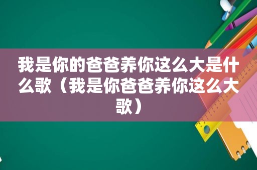 我是你的爸爸养你这么大是什么歌（我是你爸爸养你这么大歌）