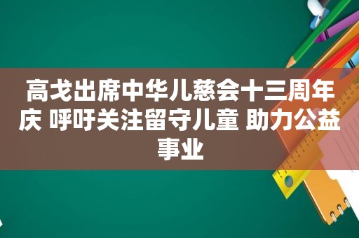 高戈出席中华儿慈会十三周年庆 呼吁关注留守儿童 助力公益事业