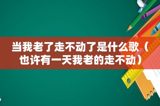 当我老了走不动了是什么歌（也许有一天我老的走不动）