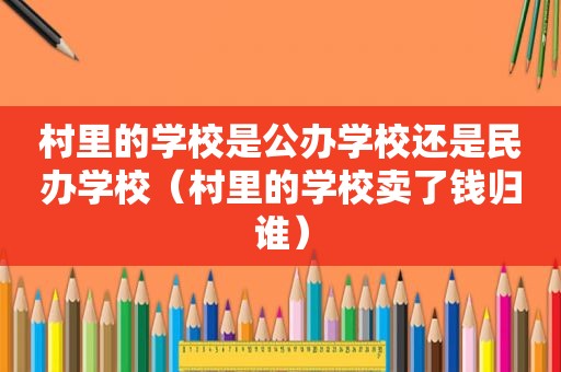 村里的学校是公办学校还是民办学校（村里的学校卖了钱归谁）