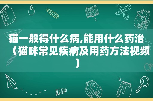 猫一般得什么病,能用什么药治（猫咪常见疾病及用药方法视频）