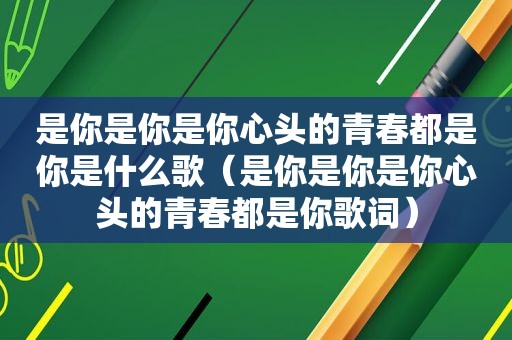 是你是你是你心头的青春都是你是什么歌（是你是你是你心头的青春都是你歌词）