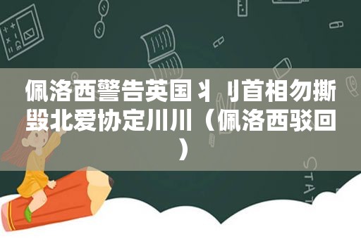 佩洛西警告英国丬刂首相勿撕毁北爱协定川川（佩洛西驳回）