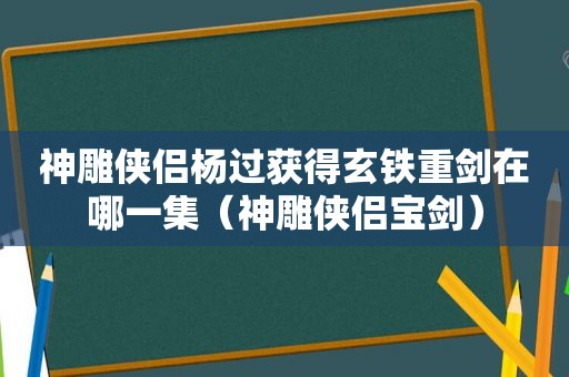 神雕侠侣杨过获得玄铁重剑在哪一集（神雕侠侣宝剑）