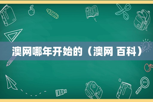 澳网哪年开始的（澳网 百科）