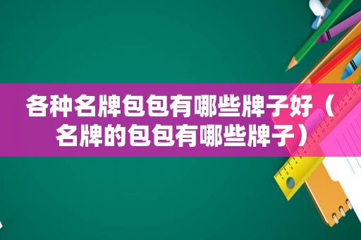 各种名牌包包有哪些牌子好（名牌的包包有哪些牌子）