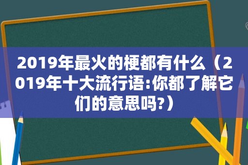 2019年最火的梗都有什么（2019年十大流行语:你都了解它们的意思吗?）