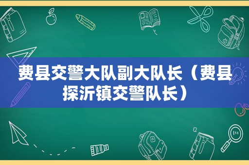 费县交警大队副大队长（费县探沂镇交警队长）