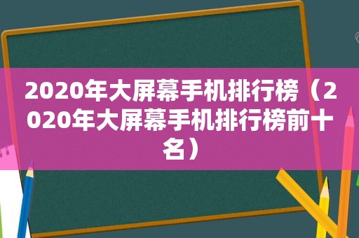 2020年大屏幕手机排行榜（2020年大屏幕手机排行榜前十名）