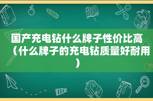 国产充电钻什么牌子性价比高（什么牌子的充电钻质量好耐用）