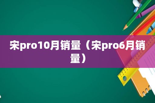 宋pro10月销量（宋pro6月销量）