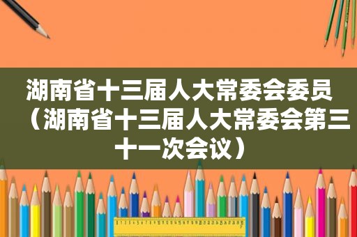 湖南省十三届人大常委会委员（湖南省十三届人大常委会第三十一次会议）