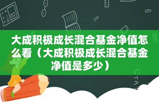 大成积极成长混合基金净值怎么看（大成积极成长混合基金净值是多少）