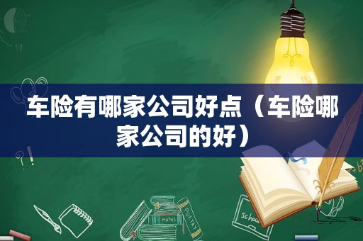 车险有哪家公司好点（车险哪家公司的好）