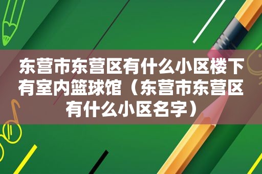 东营市东营区有什么小区楼下有室内篮球馆（东营市东营区有什么小区名字）