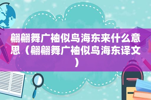 翩翩舞广袖似鸟海东来什么意思（翩翩舞广袖似鸟海东译文）