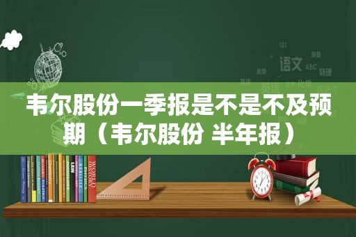 韦尔股份一季报是不是不及预期（韦尔股份 半年报）