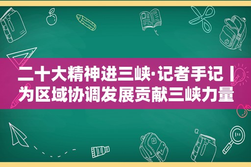 二十大精神进三峡·记者手记丨为区域协调发展贡献三峡力量