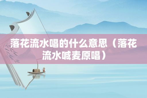 落花流水唱的什么意思（落花流水喊麦原唱）