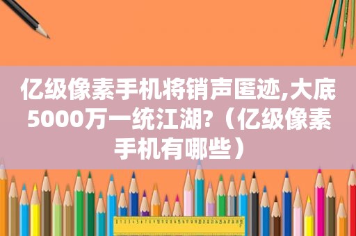 亿级像素手机将销声匿迹,大底5000万一统江湖?（亿级像素手机有哪些）