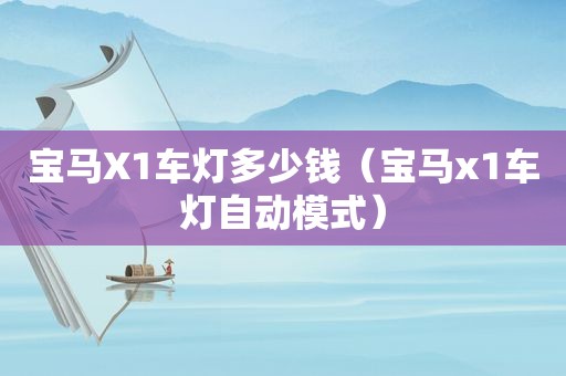 宝马X1车灯多少钱（宝马x1车灯自动模式）