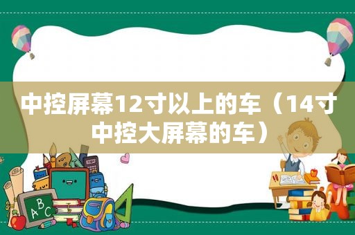 中控屏幕12寸以上的车（14寸中控大屏幕的车）