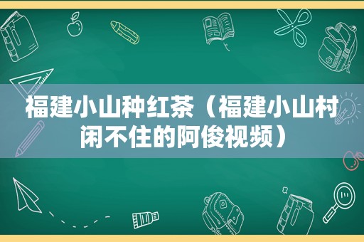 福建小山种红茶（福建小山村闲不住的阿俊视频）