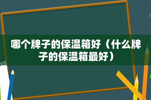 哪个牌子的保温箱好（什么牌子的保温箱最好）