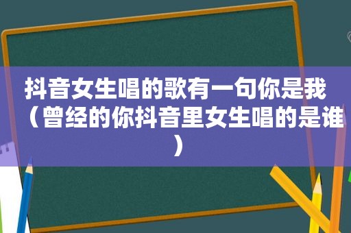 抖音女生唱的歌有一句你是我（曾经的你抖音里女生唱的是谁）