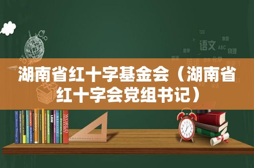 湖南省红十字基金会（湖南省红十字会党组书记）