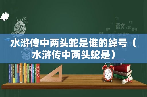 水浒传中两头蛇是谁的绰号（水浒传中两头蛇是）