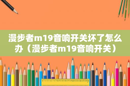 漫步者m19音响开关坏了怎么办（漫步者m19音响开关）