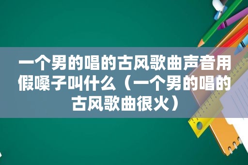 一个男的唱的古风歌曲声音用假嗓子叫什么（一个男的唱的古风歌曲很火）