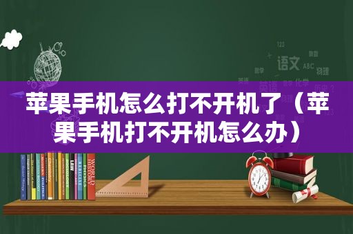 苹果手机怎么打不开机了（苹果手机打不开机怎么办）