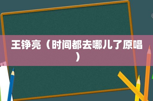 王铮亮（时间都去哪儿了原唱）