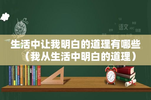 生活中让我明白的道理有哪些（我从生活中明白的道理）