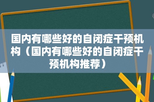 国内有哪些好的自闭症干预机构（国内有哪些好的自闭症干预机构推荐）