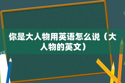 你是大人物用英语怎么说（大人物的英文）