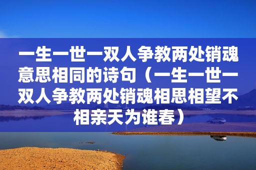 一生一世一双人争教两处销魂意思相同的诗句（一生一世一双人争教两处销魂相思相望不相亲天为谁春）