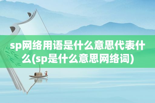 sp网络用语是什么意思代表什么(sp是什么意思网络词)